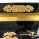 Japanese Buddhist Altar Lacquer Door Panel Vtg Makie Raden Scenery Gold BA468