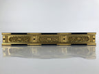 Japanese Buddhist Altar Lacquer Part Vtg Gilt Carved Wood Peony Gold Black BA275