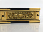 Japanese Buddhist Altar Lacquer Part Vtg Gilt Carved Wood Peony Gold Black BA275