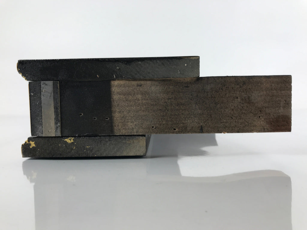 Japanese Buddhist Altar Lacquer Part Vtg Gilt Carved Wood Peony Gold Black BA275