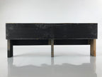 Japanese Buddhist Altar Lacquer Part Vtg Gilt Carved Wood Peony Gold Black BA275