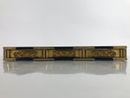 Japanese Buddhist Altar Lacquer Part Vtg Gilt Carved Wood Vines Gold Black BA429