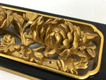 Japanese Buddhist Altar Lacquer Wood Chrysanthemum Butsudan Spare Part Gold BP4