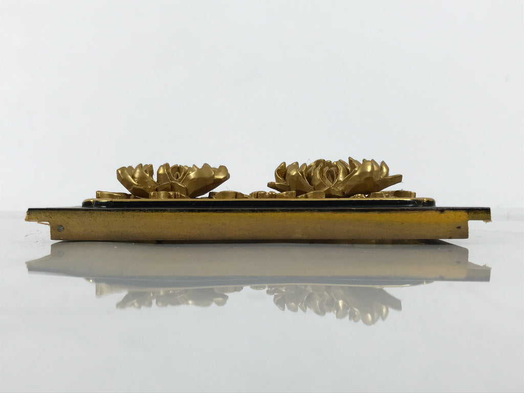 Japanese Buddhist Altar Lacquer Wood Chrysanthemum Butsudan Spare Part Gold BP4