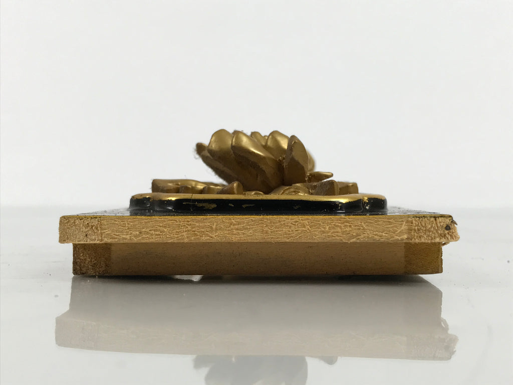 Japanese Buddhist Altar Lacquer Wood Chrysanthemum Butsudan Spare Part Gold BP4