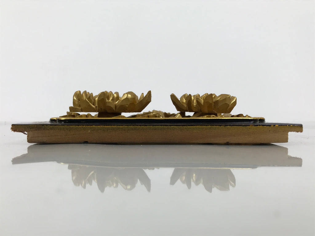 Japanese Buddhist Altar Lacquer Wood Chrysanthemum Butsudan Spare Part Gold BP5