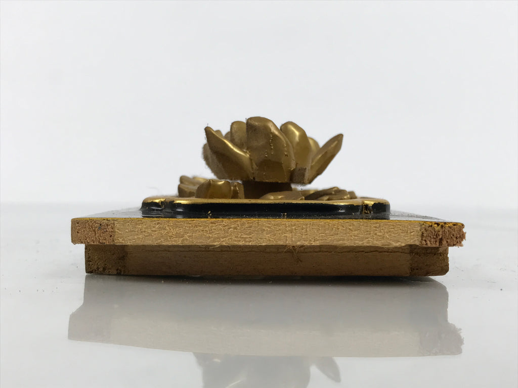 Japanese Buddhist Altar Lacquer Wood Chrysanthemum Butsudan Spare Part Gold BP5