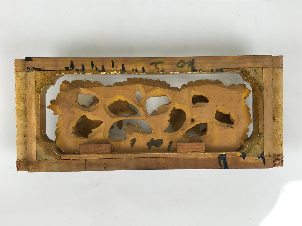 Japanese Buddhist Altar Lacquer Wood Chrysanthemum Butsudan Spare Part Gold BP5