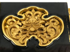 Japanese Buddhist Altar Lacquer Wood Floral Panel Butsudan Spare Part Gold BP11