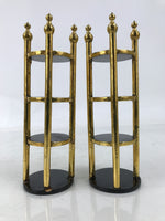 Japanese Buddhist Altar Lacquer Wood Offering Shelf Stand Vtg 2pc Butsugu BA748