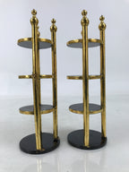 Japanese Buddhist Altar Lacquer Wood Offering Shelf Stand Vtg 2pc Butsugu BA748