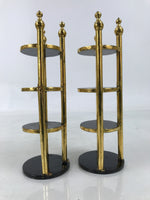 Japanese Buddhist Altar Lacquer Wood Offering Shelf Stand Vtg 2pc Butsugu BA748