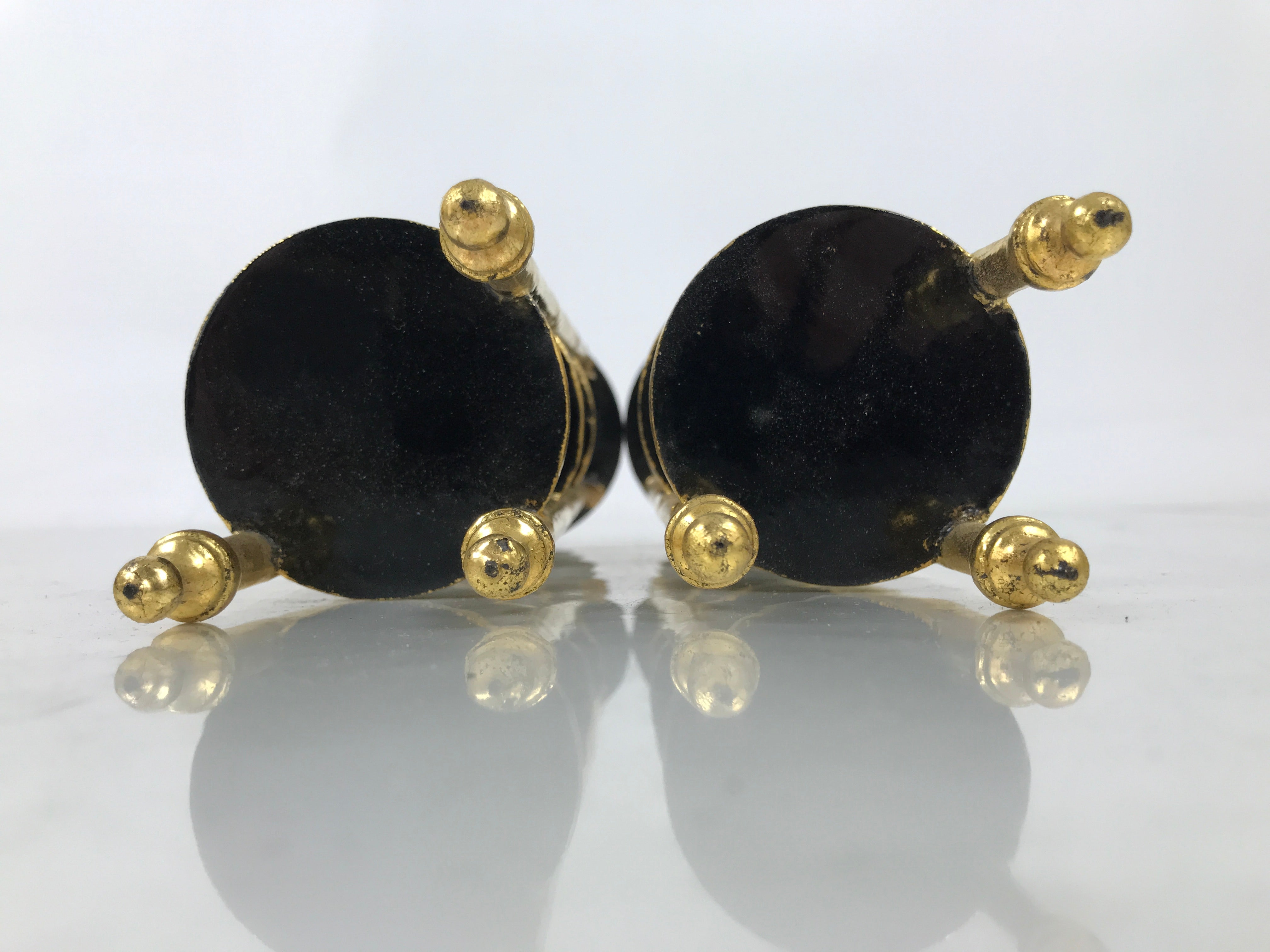 Japanese Buddhist Altar Lacquer Wood Offering Shelf Stand Vtg 2pc Butsugu BA748