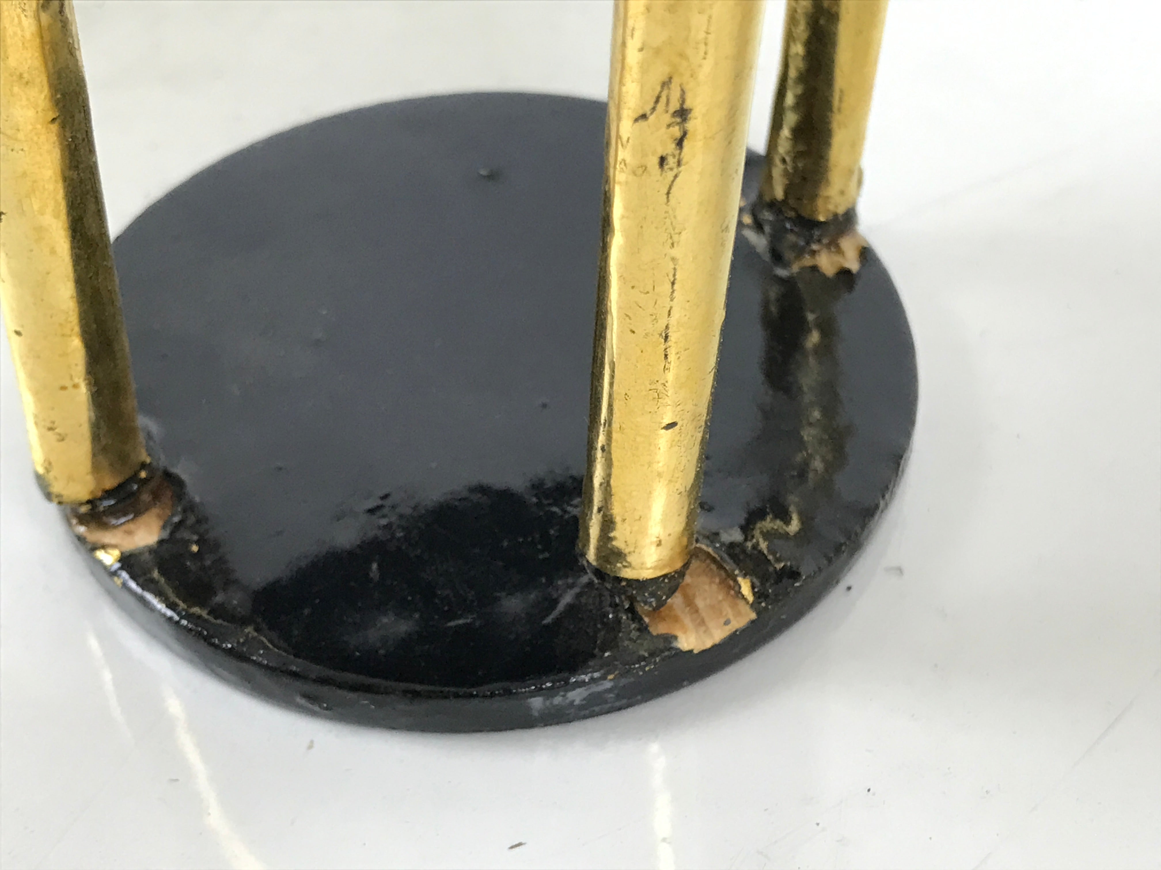 Japanese Buddhist Altar Lacquer Wood Offering Shelf Stand Vtg 2pc Butsugu BA748