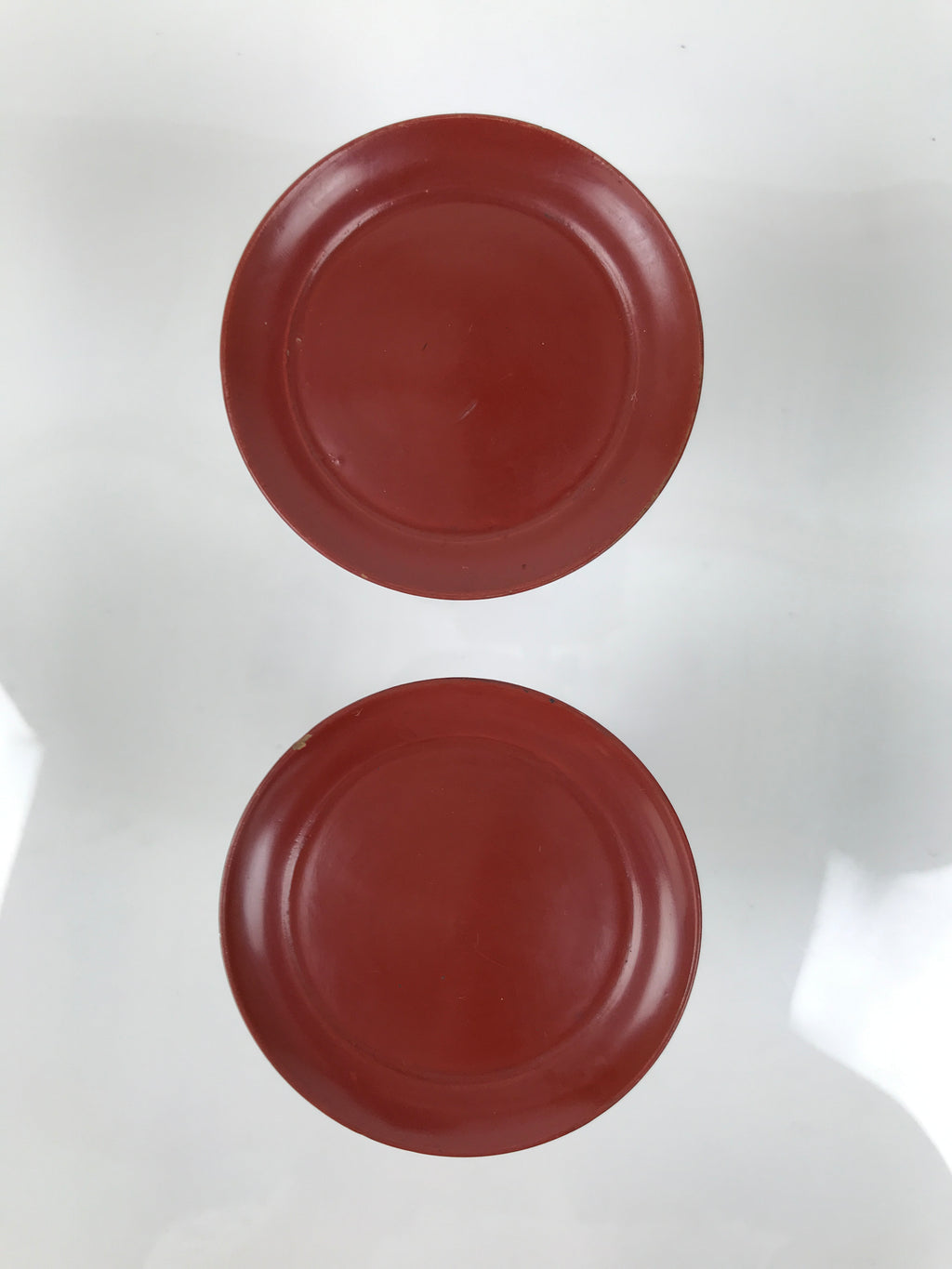 Japanese Buddhist Altar Lacquer Wood Offering Stand Vtg Takatsuki 2pc Red BA767