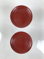 Japanese Buddhist Altar Lacquer Wood Offering Stand Vtg Takatsuki 2pc Red BA767
