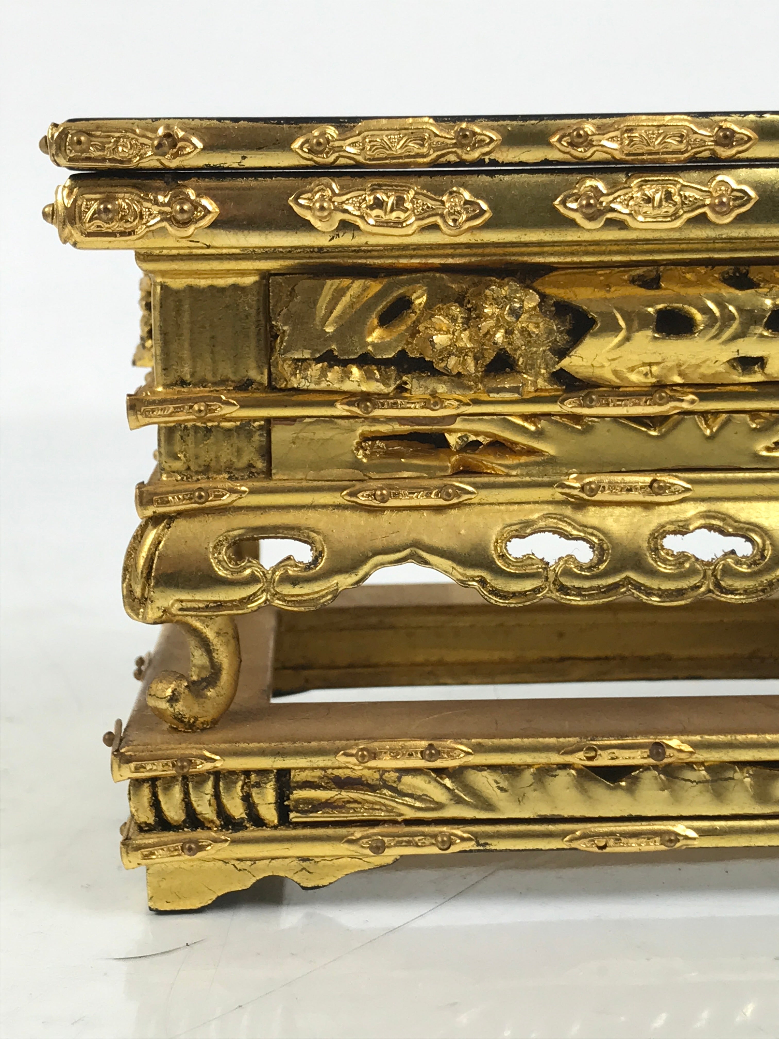 Japanese Buddhist Altar Lacquer Wood Offering Table Uwajoku Maejoku Wakasa BA623