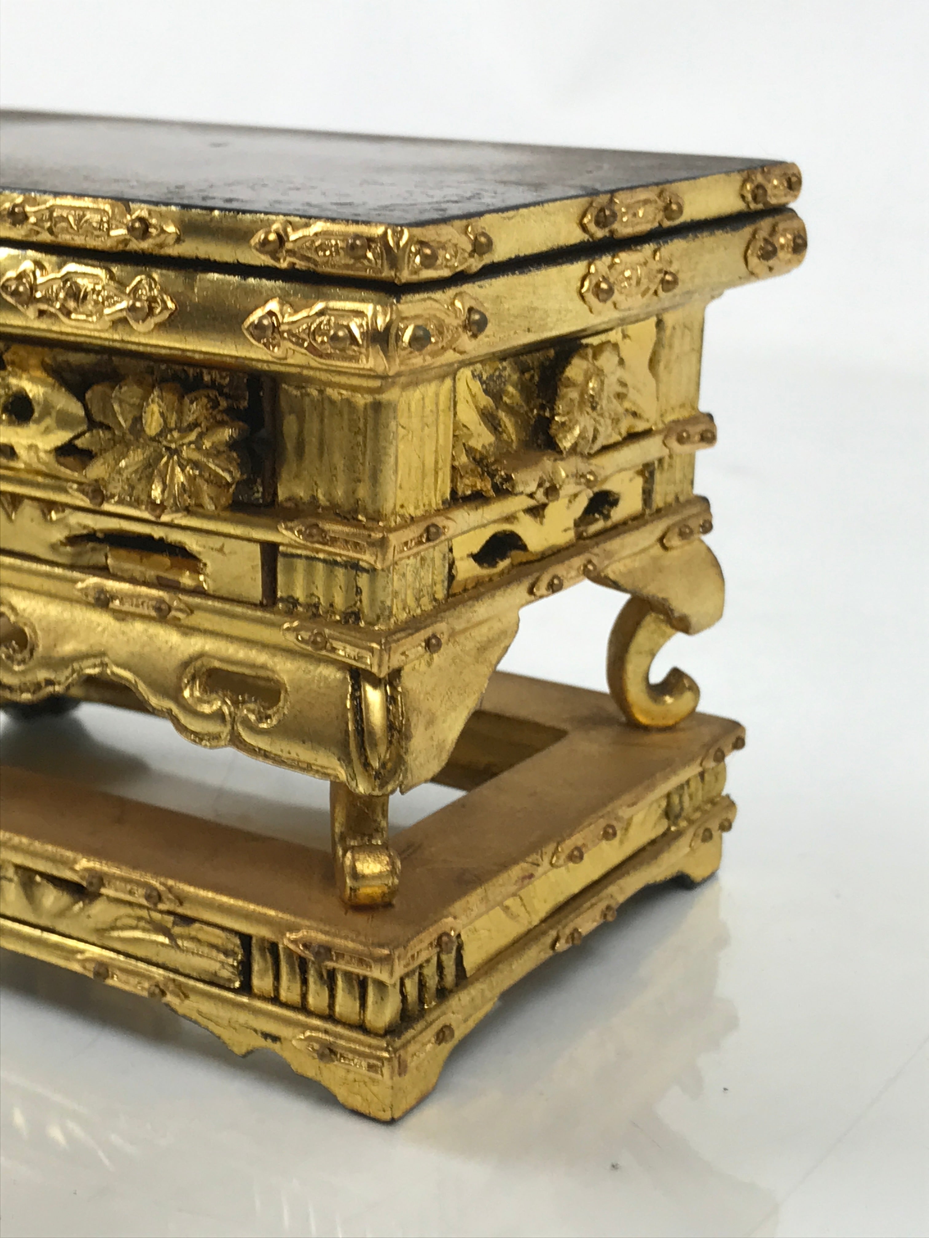 Japanese Buddhist Altar Lacquer Wood Offering Table Uwajoku Maejoku Wakasa BA623
