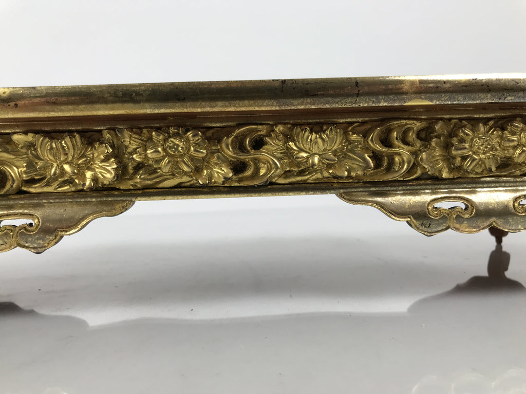 Japanese Buddhist Altar Lacquer Wood Offering Table Vtg Maejoku Red Black BA859