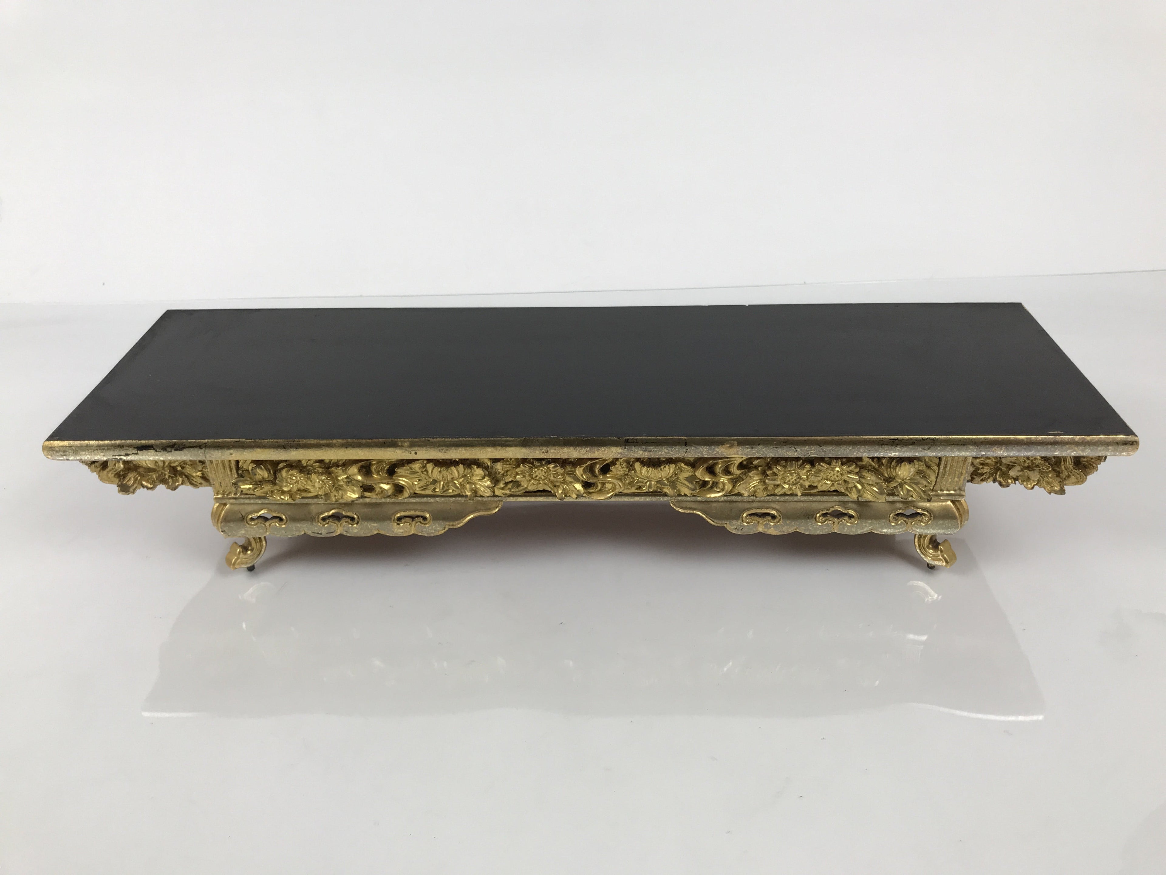 Japanese Buddhist Altar Lacquer Wood Offering Table Vtg Maejoku Red Black BA859
