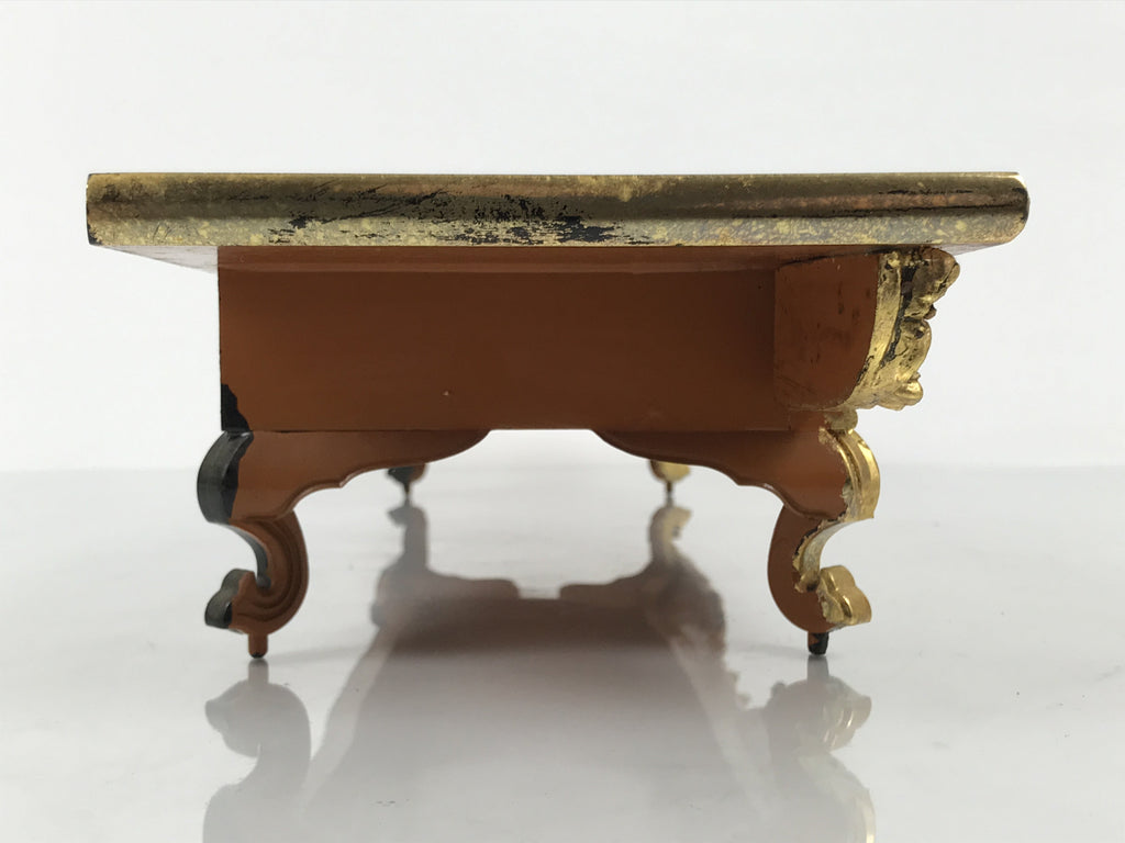 Japanese Buddhist Altar Lacquer Wood Offering Table Vtg Maejoku Red Black BA859