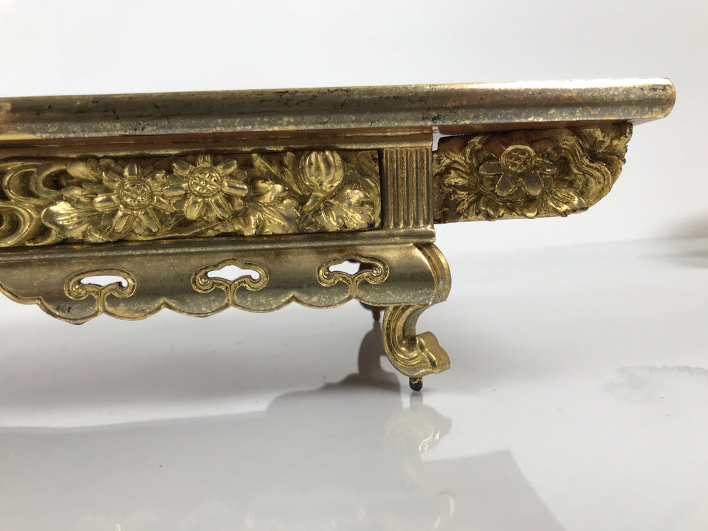 Japanese Buddhist Altar Lacquer Wood Offering Table Vtg Maejoku Red Black BA859