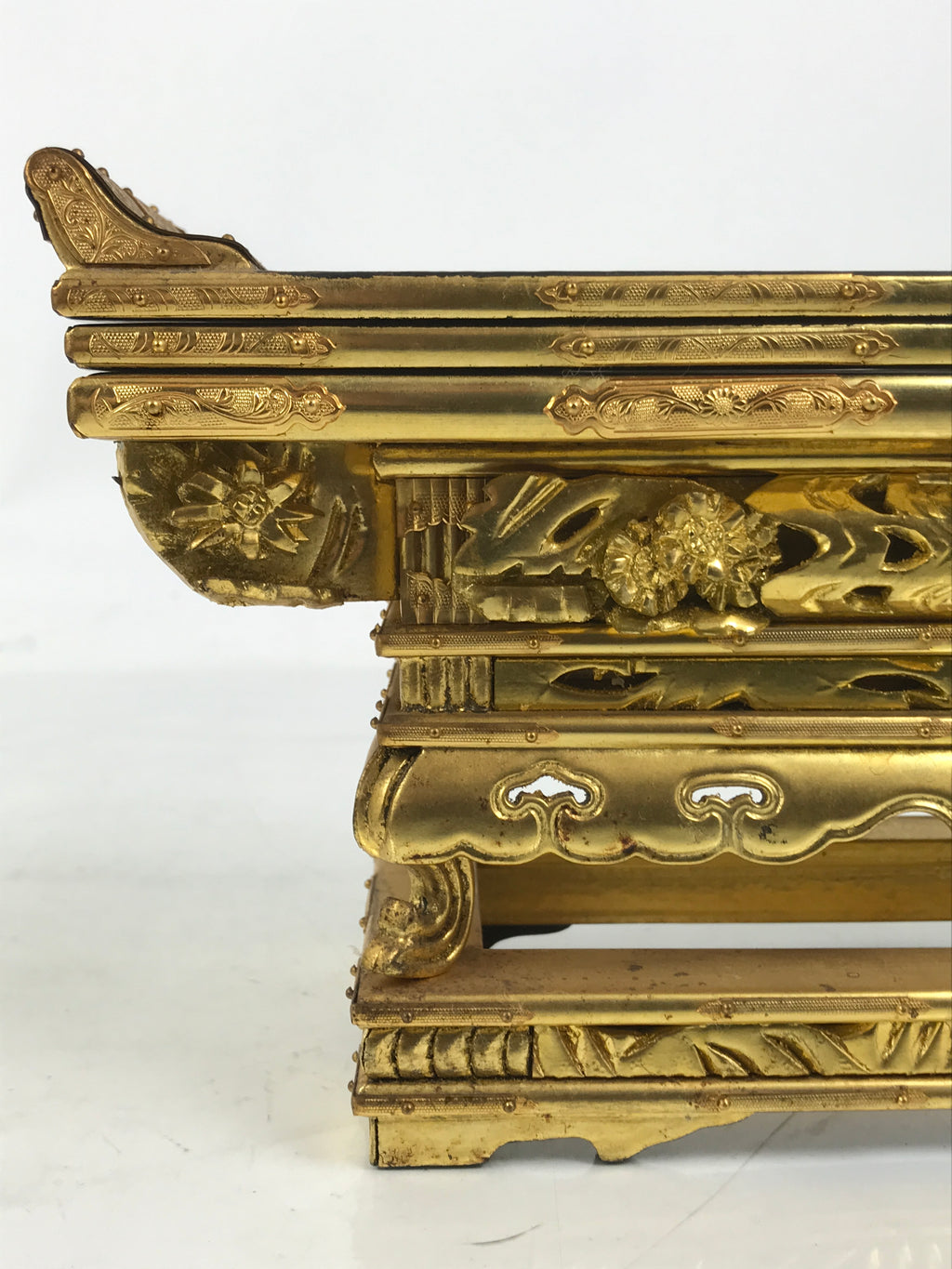 Japanese Buddhist Altar Lacquer Wood Offering Table Vtg Maejoku Wakasa BA622