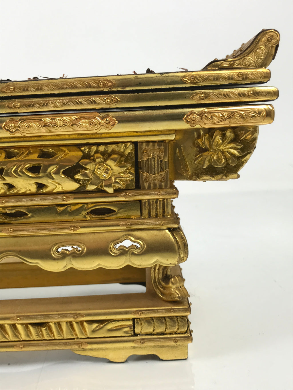 Japanese Buddhist Altar Lacquer Wood Offering Table Vtg Maejoku Wakasa BA622