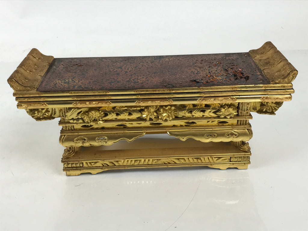 Japanese Buddhist Altar Lacquer Wood Offering Table Vtg Maejoku Wakasa BA622