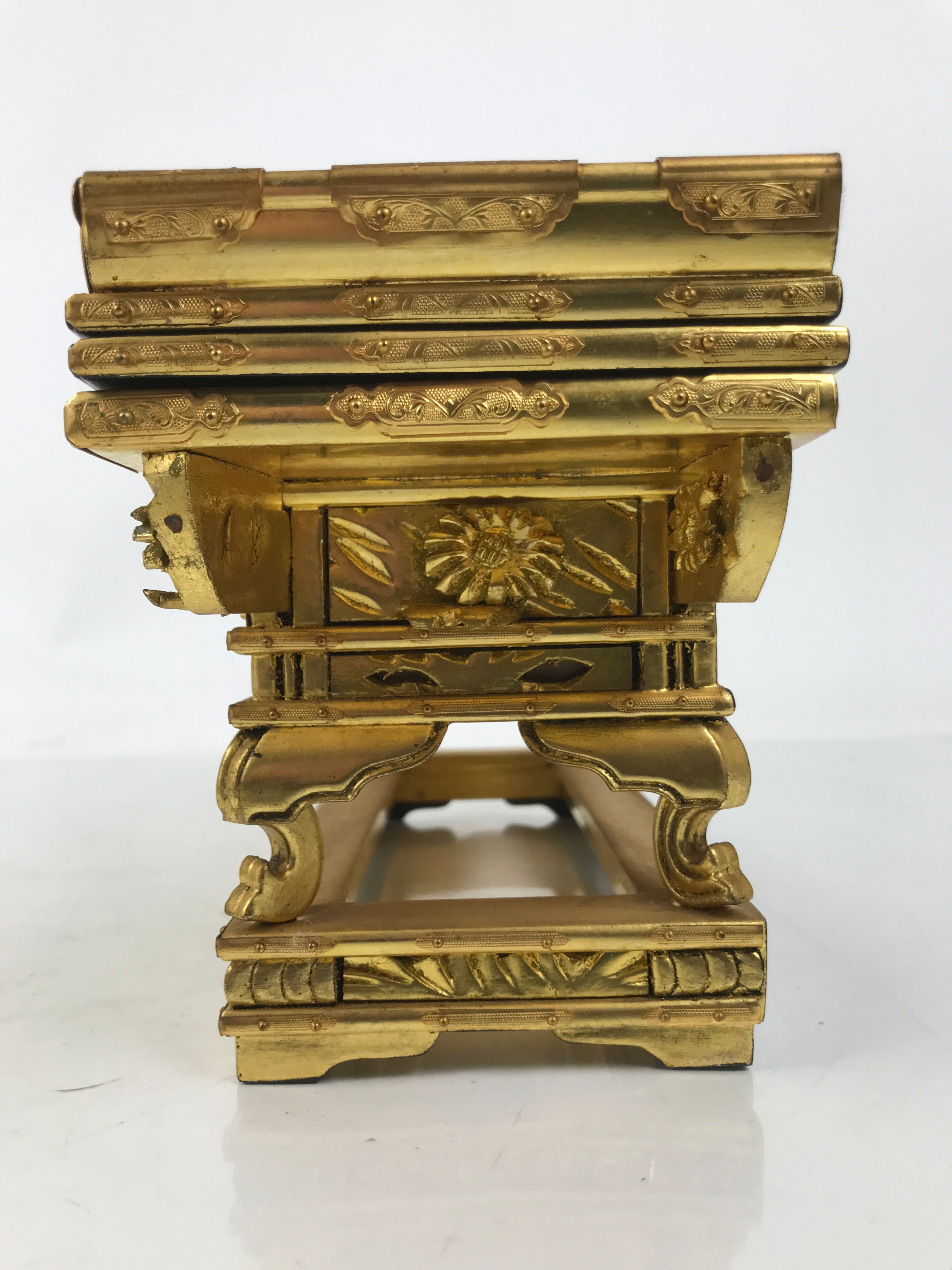 Japanese Buddhist Altar Lacquer Wood Offering Table Vtg Maejoku Wakasa BA622