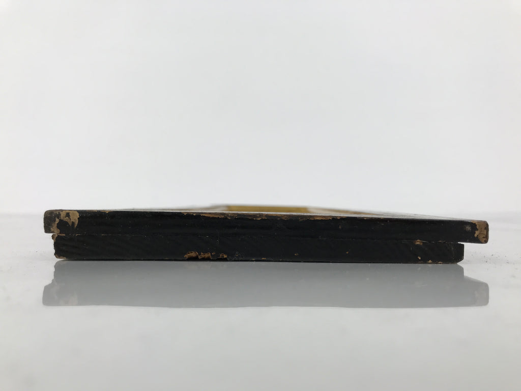 Japanese Buddhist Altar Lacquer Wood Panel Butsudan Spare Part Gold Black BP13