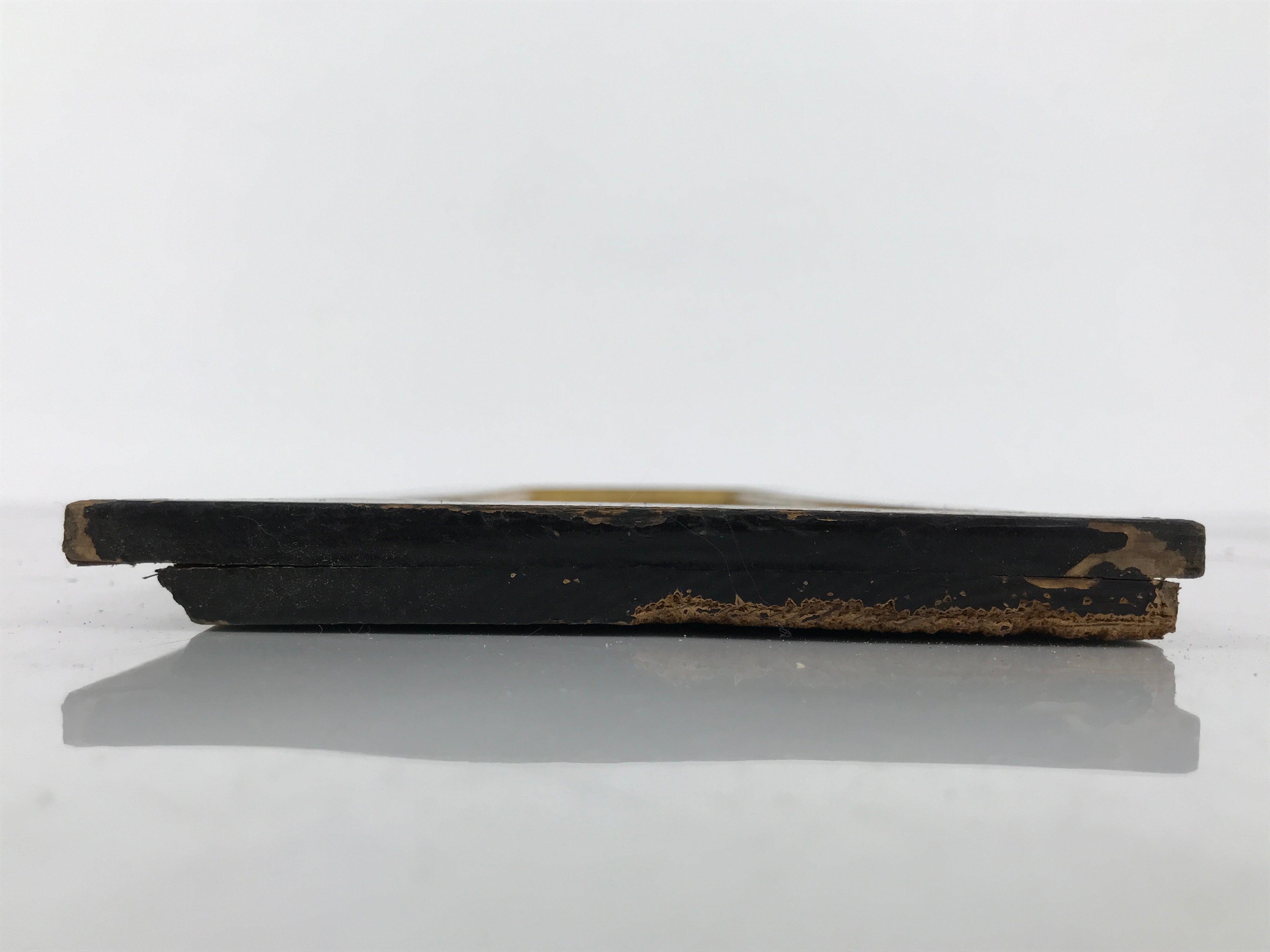 Japanese Buddhist Altar Lacquer Wood Panel Butsudan Spare Part Gold Black BP14