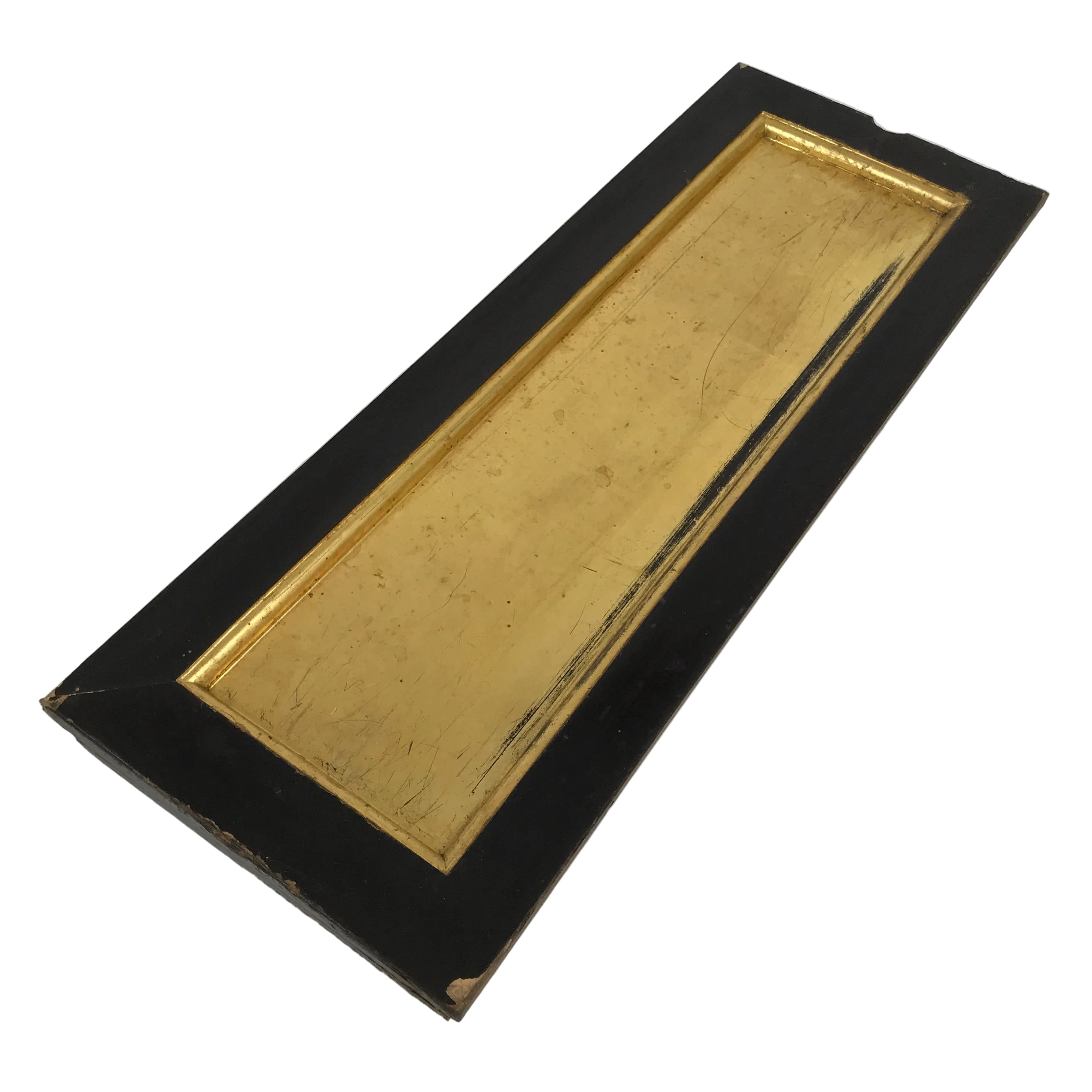 Japanese Buddhist Altar Lacquer Wood Panel Butsudan Spare Part Gold Black BP14