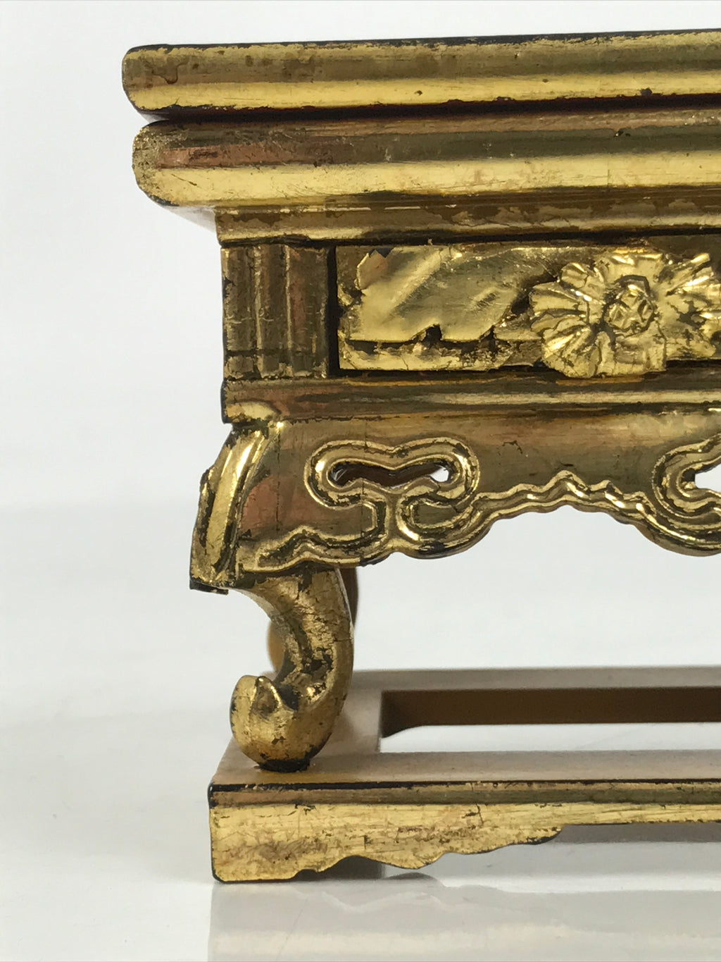 Japanese Buddhist Altar Lacquer Wood Resin Offering Table Uwajoku Maejoku BA624