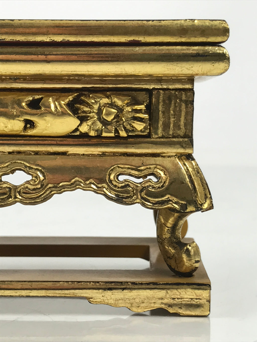 Japanese Buddhist Altar Lacquer Wood Resin Offering Table Uwajoku Maejoku BA624