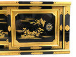 Japanese Buddhist Altar Lacquer Wood Sliding Doors Brass Black Gold Makie BP23