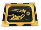 Japanese Buddhist Altar Lacquer Wood Sliding Doors Brass Black Gold Makie BP23