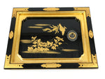 Japanese Buddhist Altar Lacquer Wood Sliding Doors Brass Black Gold Makie BP23