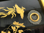 Japanese Buddhist Altar Lacquer Wood Sliding Doors Brass Black Gold Makie BP23