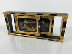 Japanese Buddhist Altar Lacquer Wood Sliding Doors Brass Black Gold Makie BP23