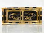 Japanese Buddhist Altar Lacquer Wood Sliding Doors Brass Black Gold Makie BP23