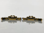 Japanese Buddhist Altar Lacquer Wood Spare Decorative Part 2pc Gold Black BP10