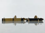 Japanese Buddhist Altar Lacquer Wood Spare Decorative Part 2pc Gold Black BP10
