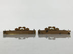 Japanese Buddhist Altar Lacquer Wood Spare Decorative Part 2pc Gold Black BP10