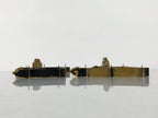 Japanese Buddhist Altar Lacquer Wood Spare Decorative Part 2pc Gold Black BP10