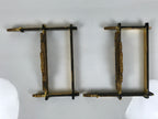 Japanese Buddhist Altar Lacquer Wood Spare Decorative Part 2pc Gold Black BP10