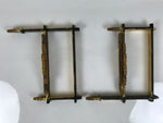 Japanese Buddhist Altar Lacquer Wood Spare Decorative Part 2pc Gold Black BP10