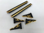 Japanese Buddhist Altar Lacquer Wood Spare Decorative Part 6pc Gold Black BP34