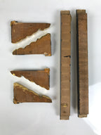 Japanese Buddhist Altar Lacquer Wood Spare Decorative Part 6pc Gold Black BP34