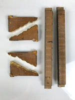 Japanese Buddhist Altar Lacquer Wood Spare Decorative Part 6pc Gold Black BP34